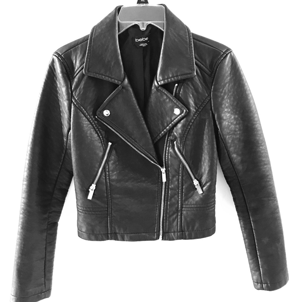 Bebe Faux Leather Moto Jacket Size XS